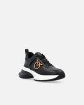 Ariel leather-effect sneakers with mirror detailing - Black | Pinko