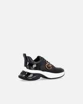 Ariel leather-effect sneakers with mirror detailing - Black | Pinko