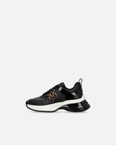 Ariel leather-effect sneakers with mirror detailing - | Pinko