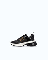 Ariel leather-effect sneakers with mirror detailing - | Pinko