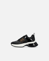 Ariel leather-effect sneakers with mirror detailing - Black | Pinko
