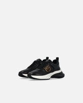 Ariel leather-effect sneakers with mirror detailing - Black | Pinko