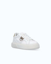 Leather sneakers with Love Birds logo - | Pinko