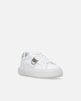 Leather sneakers with Love Birds logo - | Pinko