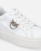 Leather sneakers with Love Birds logo - | Pinko