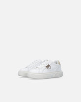 Leather sneakers with Love Birds logo - | Pinko