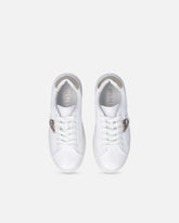 Leather sneakers with Love Birds logo - White | Pinko