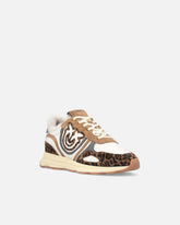 Sneakers with Love Birds logo and animal print - | Pinko