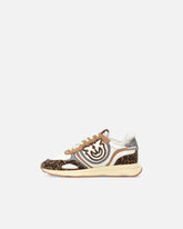 Sneakers with Love Birds logo and animal print - | Pinko