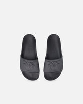 Rubber slip-on sandals with Love Birds maxi logo - | Pinko