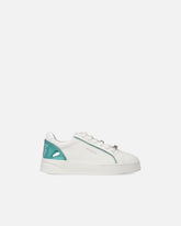Leather sneakers with logo - Multicolor Green-White | Pinko