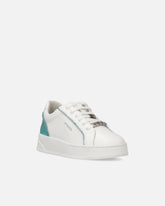 Leather sneakers with logo - Multicolor Green-White | Pinko