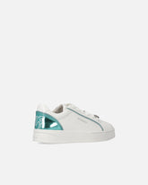 Leather sneakers with logo - Multicolor Green-White | Pinko