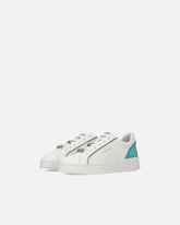 Leather sneakers with logo - Multicolor Green-White | Pinko