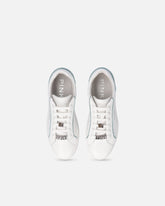 Leather sneakers with logo - Multicolor Green-White | Pinko