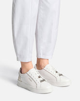 Leather sneakers with logo - White | Pinko