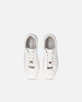 Leather sneakers with logo - White | Pinko