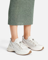 Knitted sneakers with laces and cord lock - | Pinko