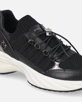 Knitted sneakers with laces and cord lock - | Pinko