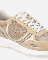 Sneakers aus Netzmesh und Veloursleder mit Logo Love Birds - | Pinko