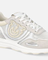 Mesh and suede sneakers with Love Birds logo - | Pinko