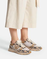 Sneakers with Love Birds logo and animal print - | Pinko
