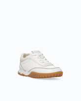Leather sneakers with rhinestones - White | Pinko