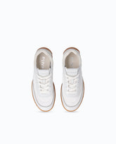 Leather sneakers with rhinestones - White | Pinko