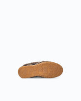 Lather sneakers with faux fur details - Brown | Pinko