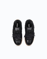 Lather sneakers with faux fur details - Black | Pinko
