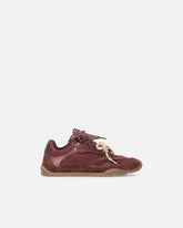 Sneakers with double laces and logo details - Burgundy | Pinko