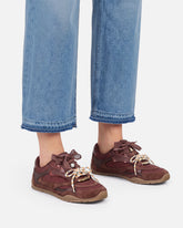 Sneakers with double laces and logo details - Burgundy | Pinko