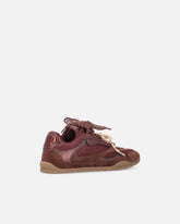 Sneakers with double laces and logo details - Burgundy | Pinko