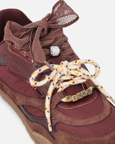 Sneakers with double laces and logo details - Burgundy | Pinko