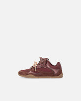 Sneakers with double laces and logo details - Burgundy | Pinko