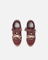 Sneakers with double laces and logo details - Burgundy | Pinko