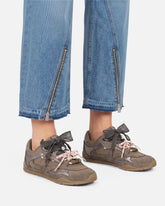 Sneakers with double laces and logo details - Brown | Pinko