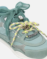 Sneakers with double laces and logo details - Sage Green | Pinko