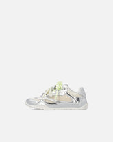 Laminierte Sneakers mit doppelten Schnürsenkeln und Schmuckapplikationen - Silber | Pinko