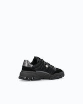 Leather sneakers with trekking-style laces - Black | Pinko
