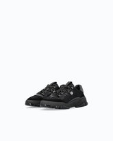 Leather sneakers with trekking-style laces - Black | Pinko