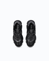 Leather sneakers with trekking-style laces - Black | Pinko