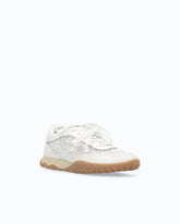 Leather and lace sneakers with double lacing - White | Pinko