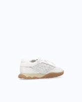 Leather and lace sneakers with double lacing - White | Pinko