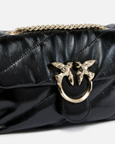 Kleine Tasche Love Bag Puff aus gestepptem Lackleder mit Schulterriemen PINKO Galleria -  | Pinko