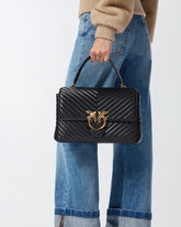 Große Handtasche Lady Love Bag Puff Chevron -  | Pinko