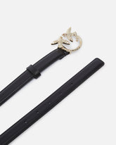 Pinko Galleria Slim 2-Cm Leather Belt With Birds Buckle -  | Pinko