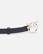 Pinko Galleria Slim 2-Cm Leather Belt With Birds Buckle -  | Pinko