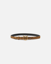 Leopard-print belt with Love Birds buckle, 2 cm -  | Pinko