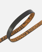 Leopard-print belt with Love Birds buckle, 2 cm -  | Pinko